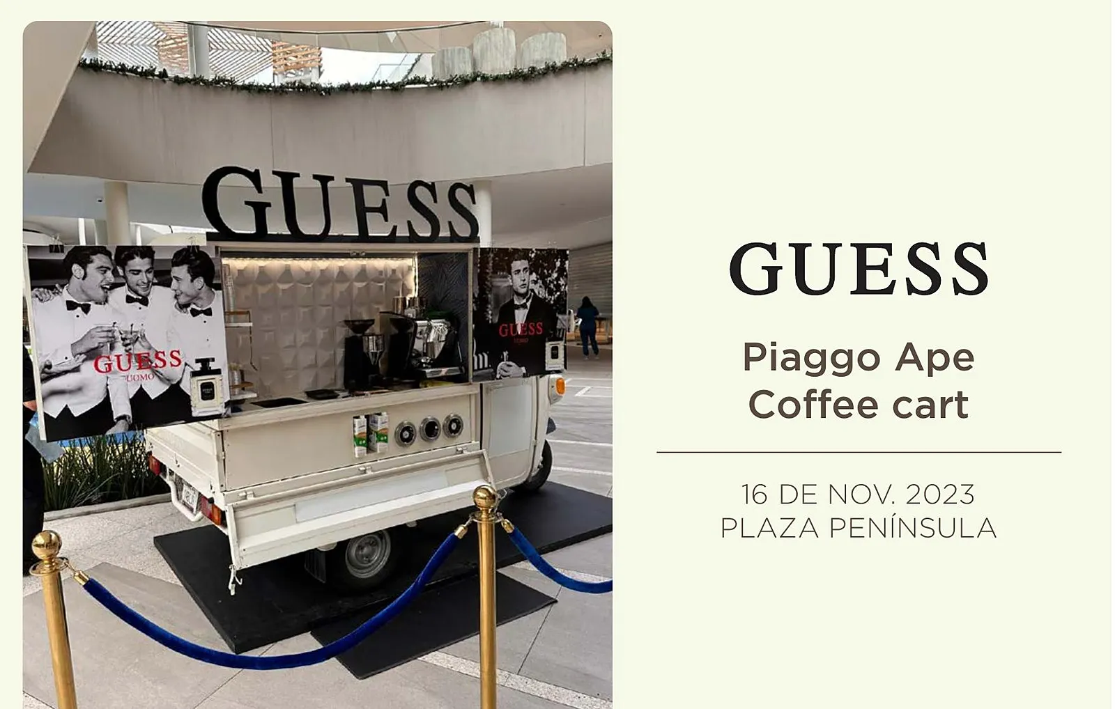 Guess — Piaggio Ape coffee cart